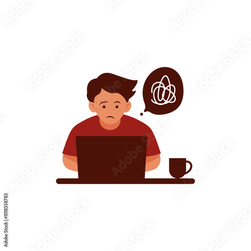 confused person vector illustration on white background