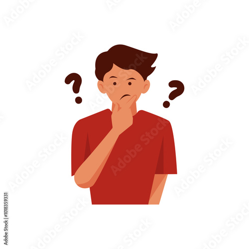 confused person vector illustration on white background