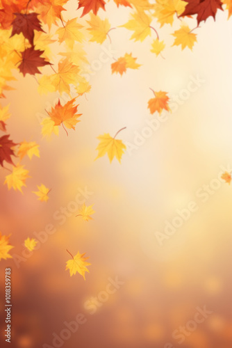 Golden Autumn Leaves Falling