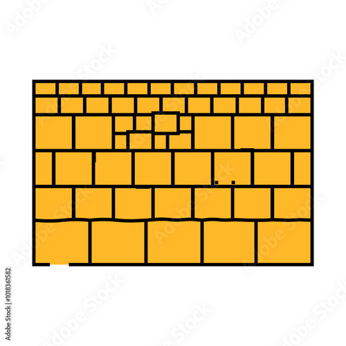 western wall wailing wall line icon vector. western wall wailing wall sign. isolated symbol illustration