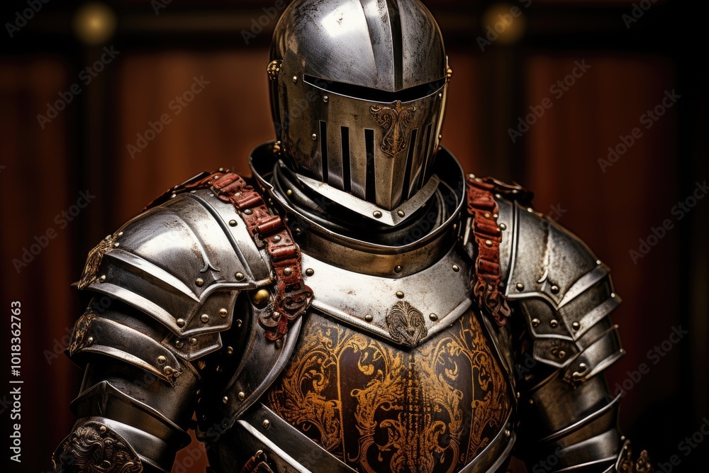 Naklejka premium Imposing Knight Armor With Intricate Details