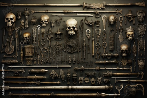 Ornate Collection of Antique Skeleton Artifacts