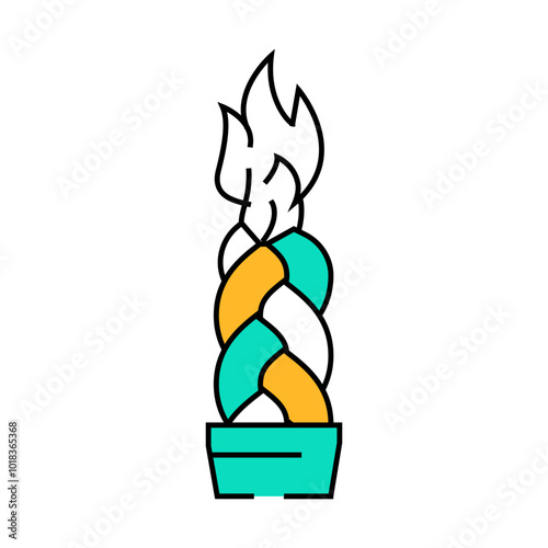 havdalah candle jewish line icon vector. havdalah candle jewish sign. isolated symbol illustration