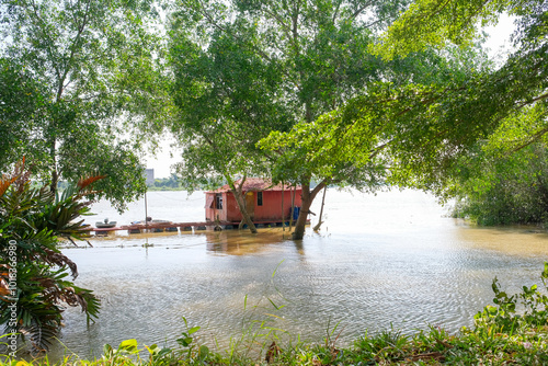 Floating Wooden House by the River in Teluk Intan, Perak, Malaysia