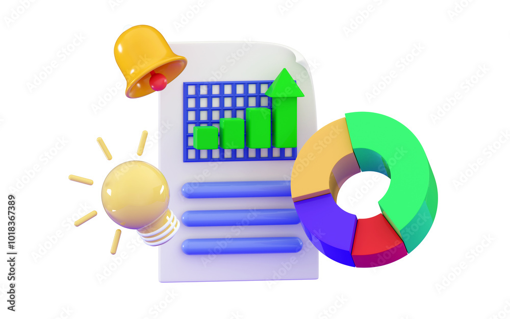 Obraz premium Compliance Report Minimal three-dimensional 3D render illustration