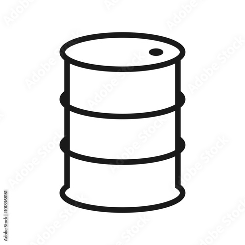 Oil barrel outline icon. Industrial fuel container sign logo. Vector illustration image. photo