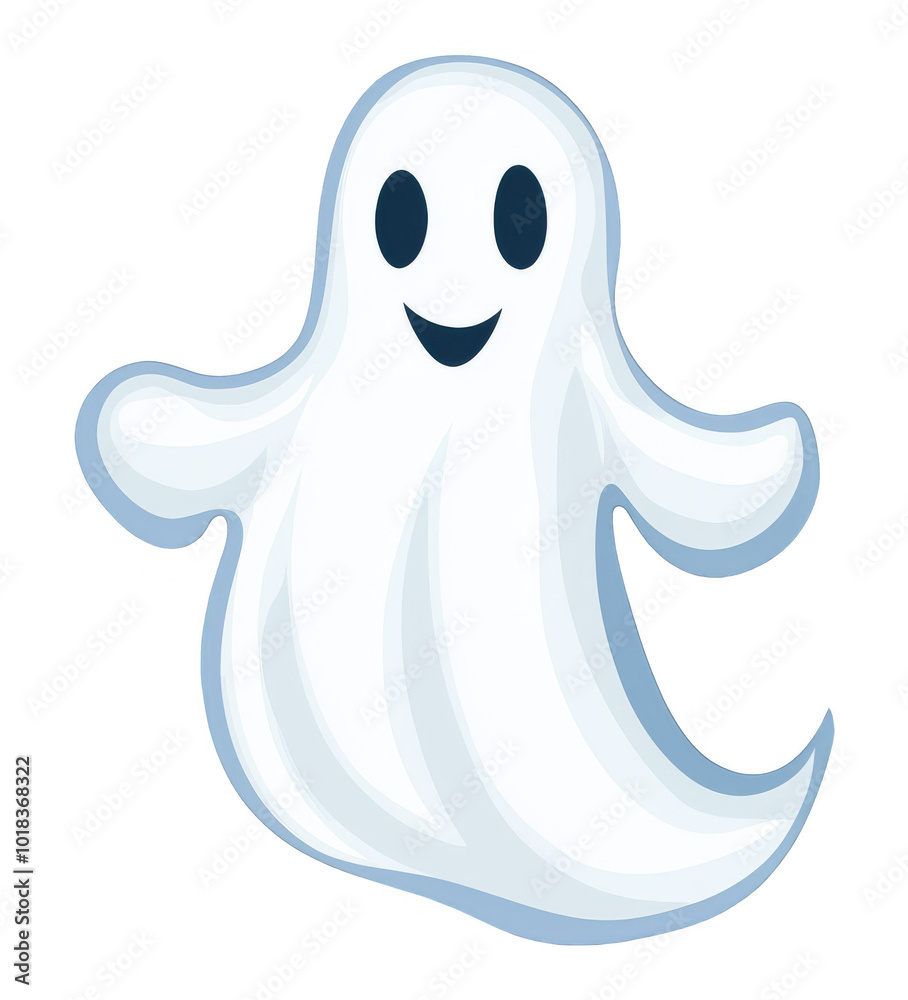 Cute Ghost Illustration with Transparent Background for Halloween Designs and Overlays Cute Ghost Illustration with Transparent Background for Halloween Designs and Overlays