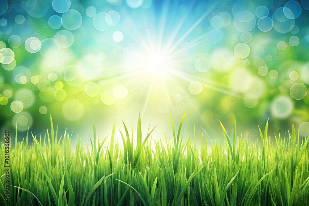 Obraz premium Abstract spring summer background with fresh green grass