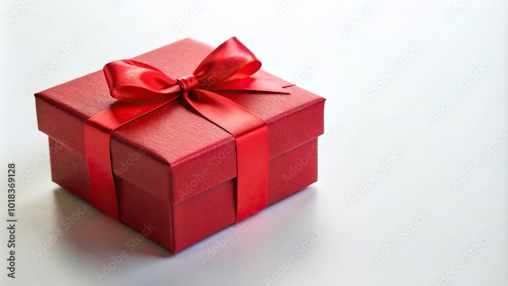 gift box with bow on white background in forced perspective gift box with bow on white background in forced perspective