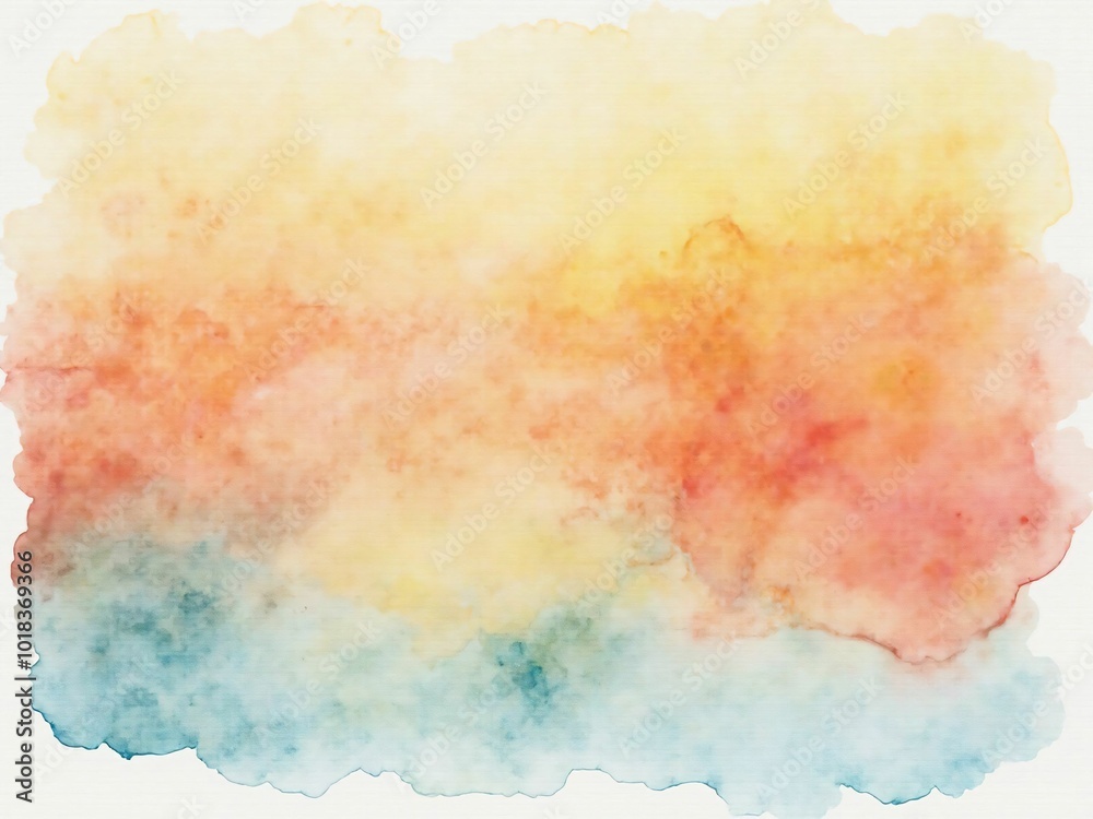Obraz premium Soft Pastel Watercolor Gradient Texture - Abstract Graphic Design with Yellow, Pink, and Blue Tones