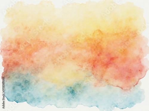 Soft Pastel Watercolor Gradient Texture - Abstract Graphic Design with Yellow, Pink, and Blue Tones