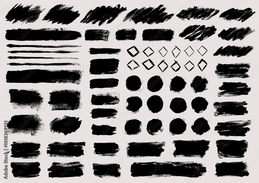 Brush strokes vector collection. Set of text boxes. Paintbrush bundle. Grunge design elements. Dirty texture banners. Painted rectangles, long strokes, round and rhombus frame and diagonal backgrounds Brush strokes vector collection. Set of text boxes. Paintbrush bundle. Grunge design elements. Dirty texture banners. Painted rectangles, long strokes, round and rhombus frame and diagonal backgrounds