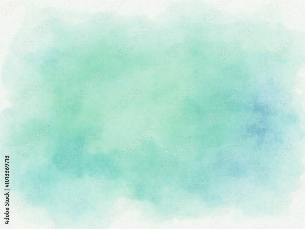 Obraz premium Blue and Green Watercolor Gradient Texture - Soft and Abstract Graphic Design Material