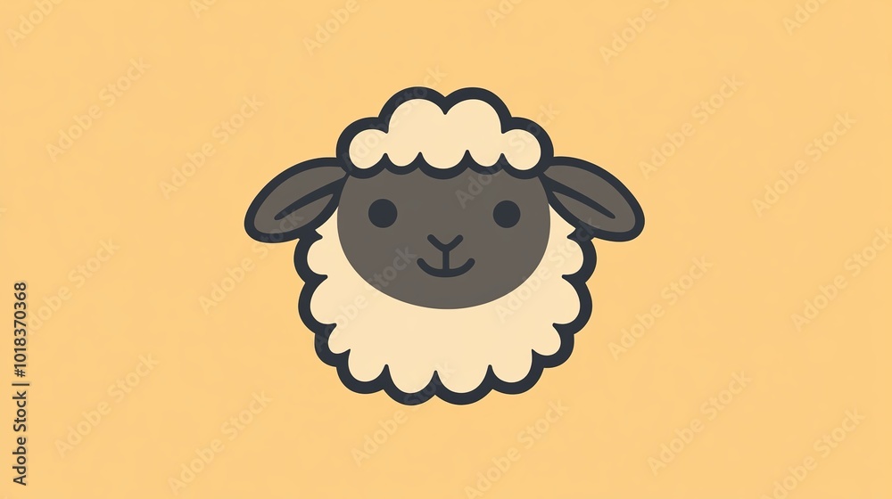 An adorable illustration of a sheep's head, featuring a simplified and endearing design. It evokes a sense of cuteness and warmth. An adorable illustration of a sheep's head, featuring a simplified and endearing design. It evokes a sense of cuteness and warmth.