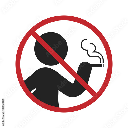 Printable sign label no smoking area, prohibited to smoke, fire caution
