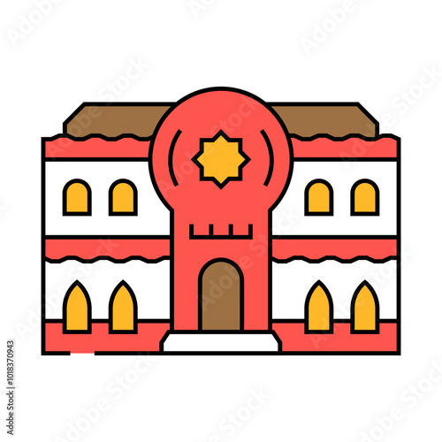 synagogue building jewish line icon vector. synagogue building jewish sign. isolated symbol illustration