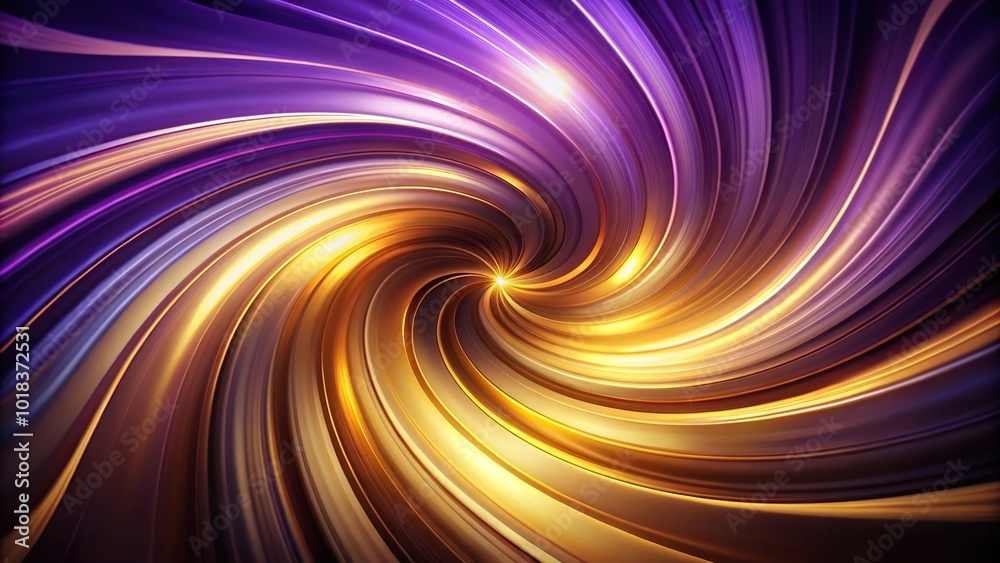 Obraz premium Abstract swirl of gold and violet dynamic and elegant Wide-Angle