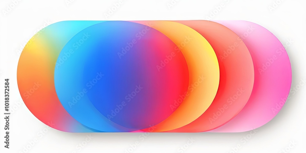 Obraz premium A series of colorful circles are arranged in a row
