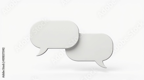 Two Speech Bubbles in a Minimalist Design Representing Conversation and Communication Concepts