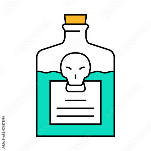 poison nicotine tobacco line icon vector. poison nicotine tobacco sign. isolated symbol illustration