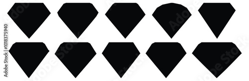 Diamond silhouette set vector design big pack of gem illustration and icon