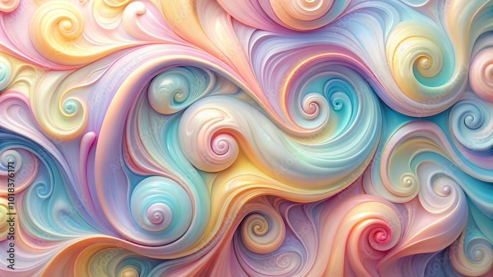Abstract swirls shapes pastel palette Abstract swirls shapes pastel palette