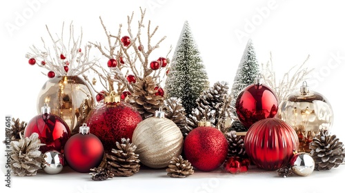 Christmas Ornament Decoration with Pine Cones and Trees