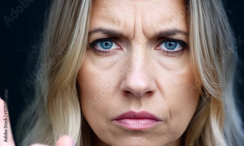 Blonde Woman Annoyed with No Gesture