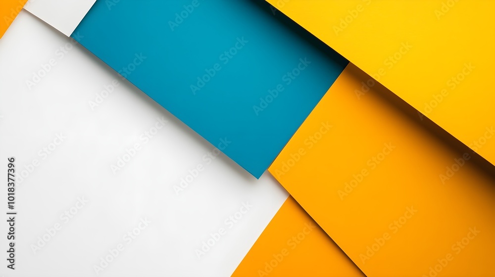 Abstract Geometric Background with White Blue and Yellow Colors Abstract Geometric Background with White Blue and Yellow Colors
