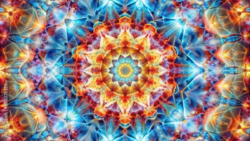 Abstract symmetrical mirrored reflections of consciousness in kaleidoscope patterns