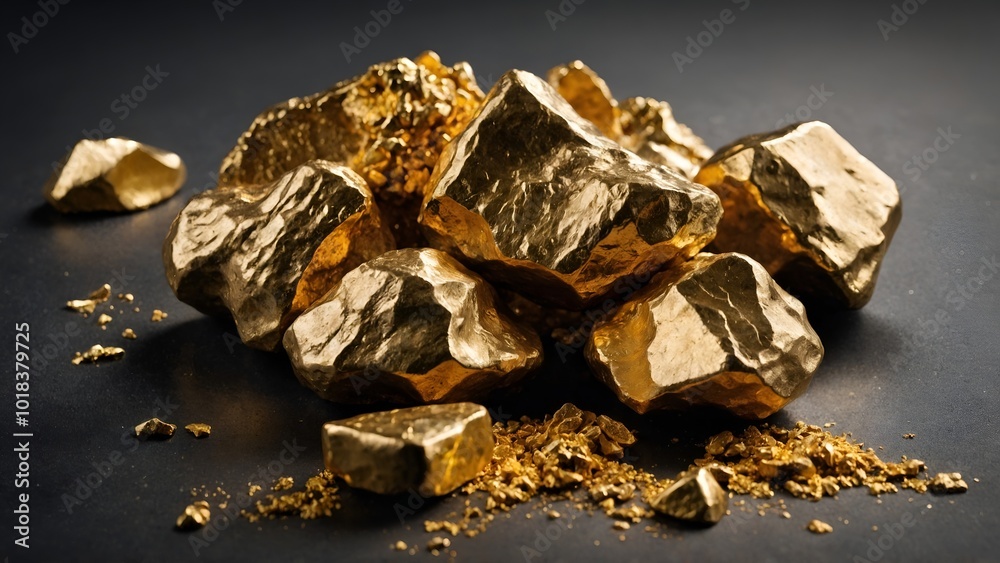 Set of gold nuggets, cut out
Set of gold nuggets, cut out