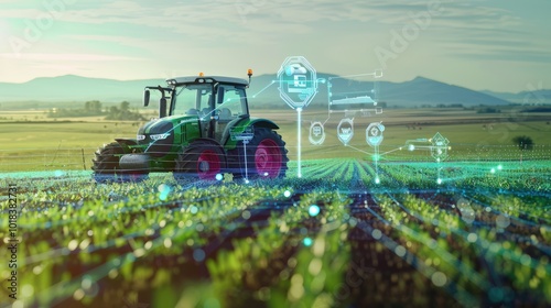 Advanced sensors for crop monitoring and precision agriculture, showcasing the concept of smart farming and technology integration in modern agriculture practices
