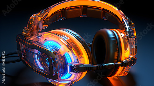  vibrant glow of these neon headphones, combining cutting-edge technology and style, perfect for music lovers who want to listen in a sleek, modern setting
