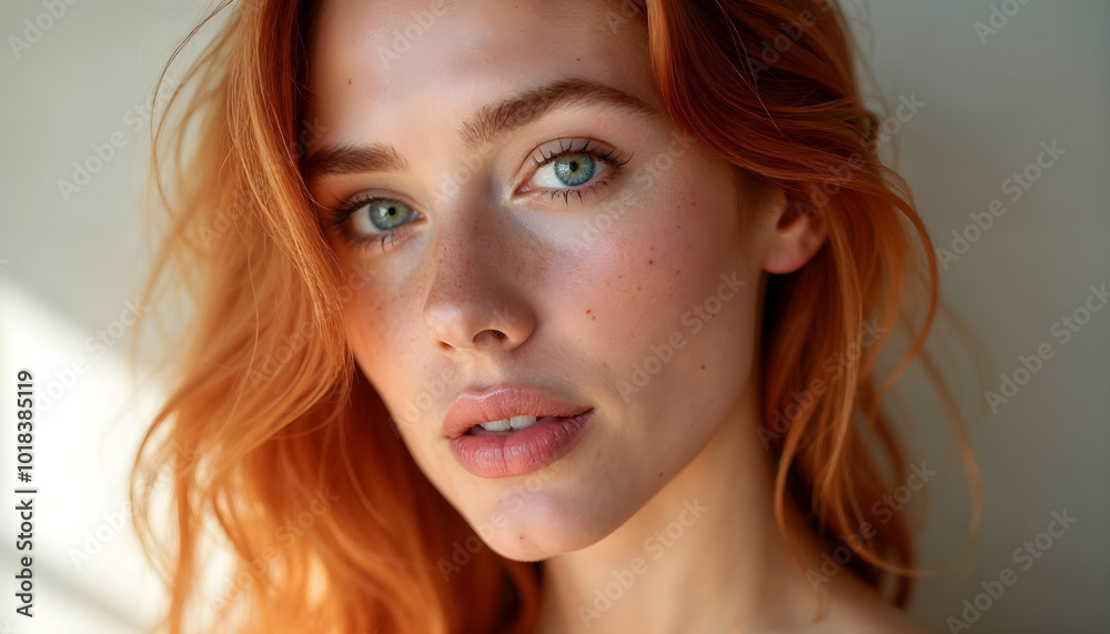 beauty model with pale skin and freckles - Skincare photo beauty model with pale skin and freckles - Skincare photo