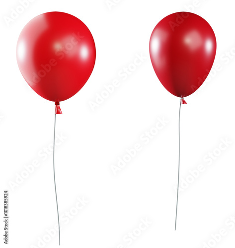 red balloons isolated on white