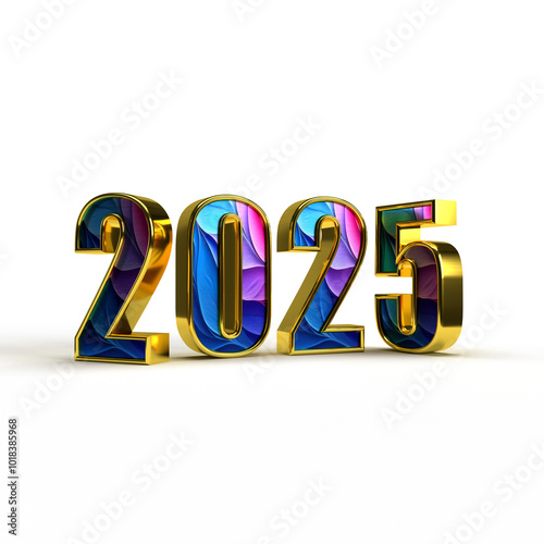 Happy new year 2024 golden 3d numbers with luxury text transparent background