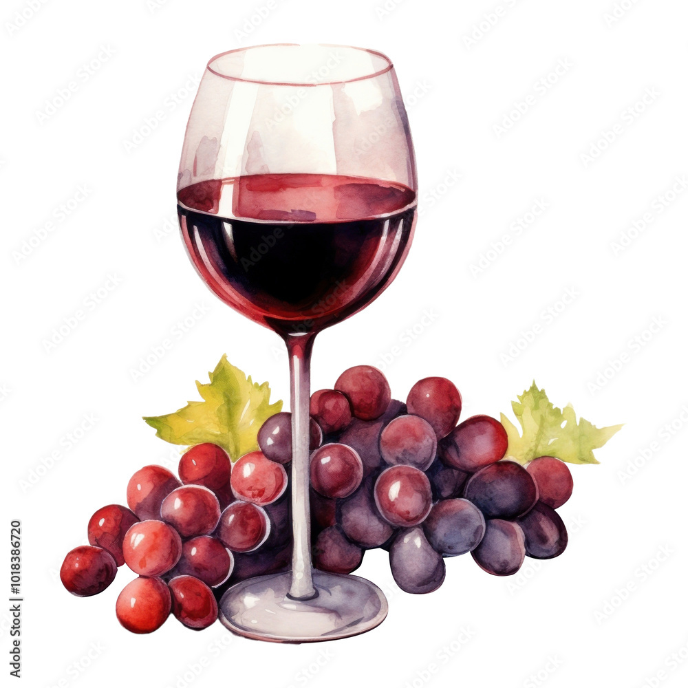 PNG Wine grapes drink glass.
