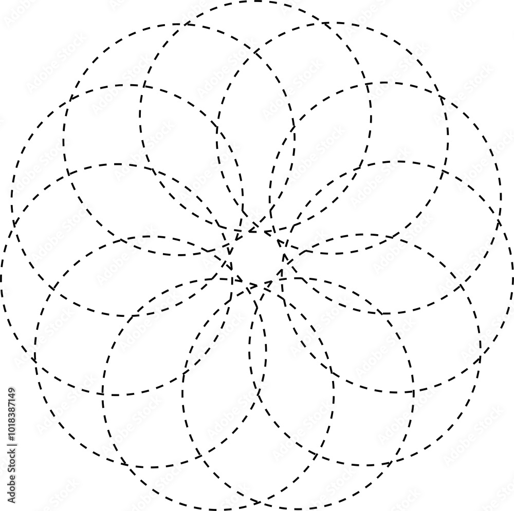 Obraz premium Circle overlapping elements. Geometric design