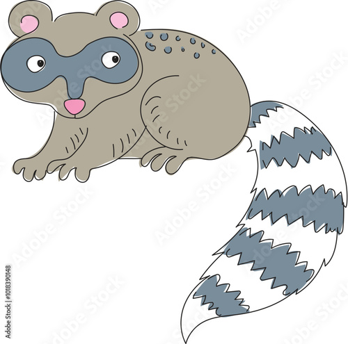 Cute raccoon drawing.