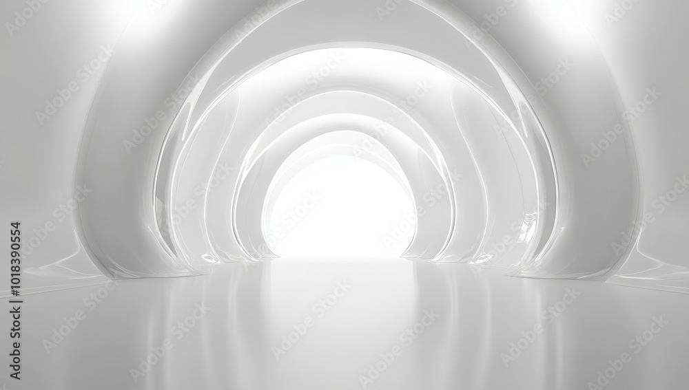 3D Rendering of an Empty Room with Futuristic Interior Design and White Background. AI generated illustration 3D Rendering of an Empty Room with Futuristic Interior Design and White Background. AI generated illustration