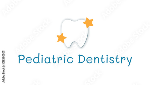 Dentistry clinic Logo Design Vector. Flat style isolated on white background. Abstract milktooth Logo Concept Template. EPS10 photo