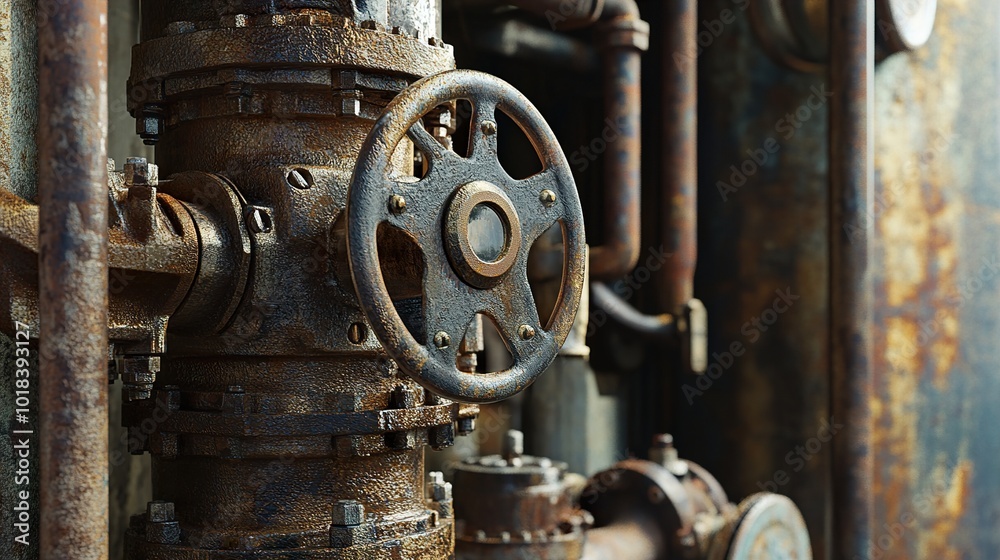 Rusty Industrial Valve Close-Up Rusty Industrial Valve Close-Up