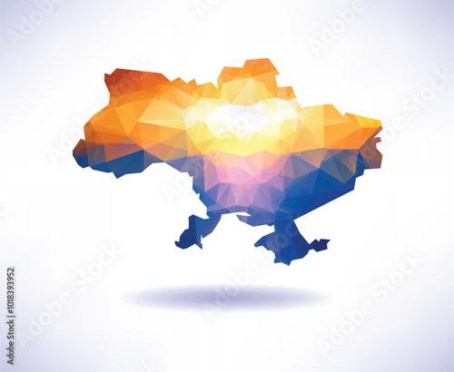 Ukraine vector vector map. Ukraine illustration on white  map isolated. Ukraine vector illustration. Ukraine background.