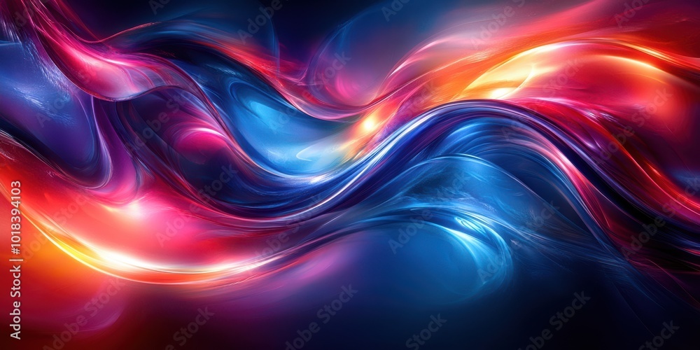 Abstract Dynamic Swirls of Vivid Hues in a Glowing Digital Landscape Abstract Dynamic Swirls of Vivid Hues in a Glowing Digital Landscape