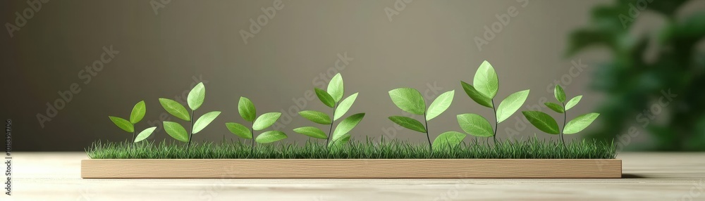 A serene display of fresh green leaves arranged on a wooden tray, symbolizing growth, nature, and harmony in an indoor setting. A serene display of fresh green leaves arranged on a wooden tray, symbolizing growth, nature, and harmony in an indoor setting.