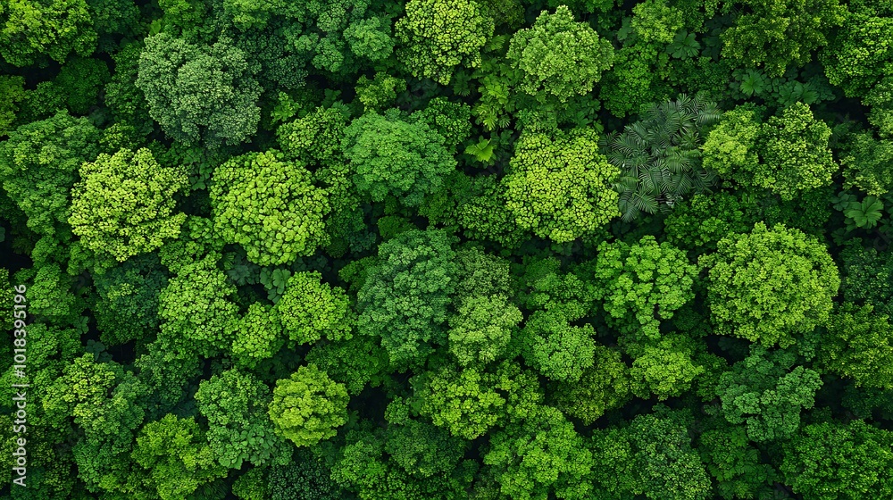 Dense Forest Aerial View with Lush Green Trees Dense Forest Aerial View with Lush Green Trees