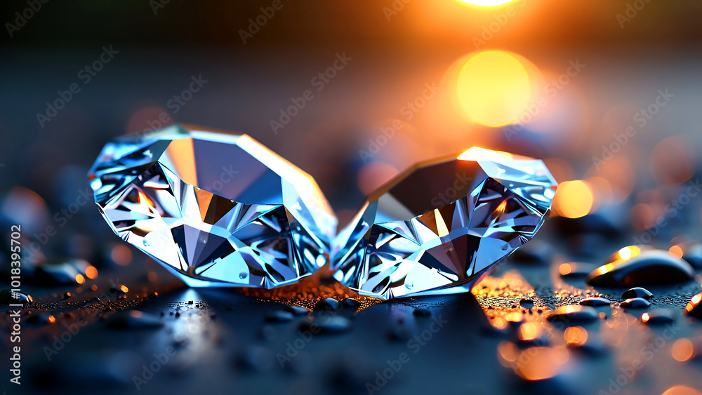 Fototapeta premium close-up of a large shiny diamond.