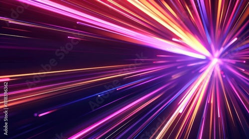 Abstract Neon Light Burst