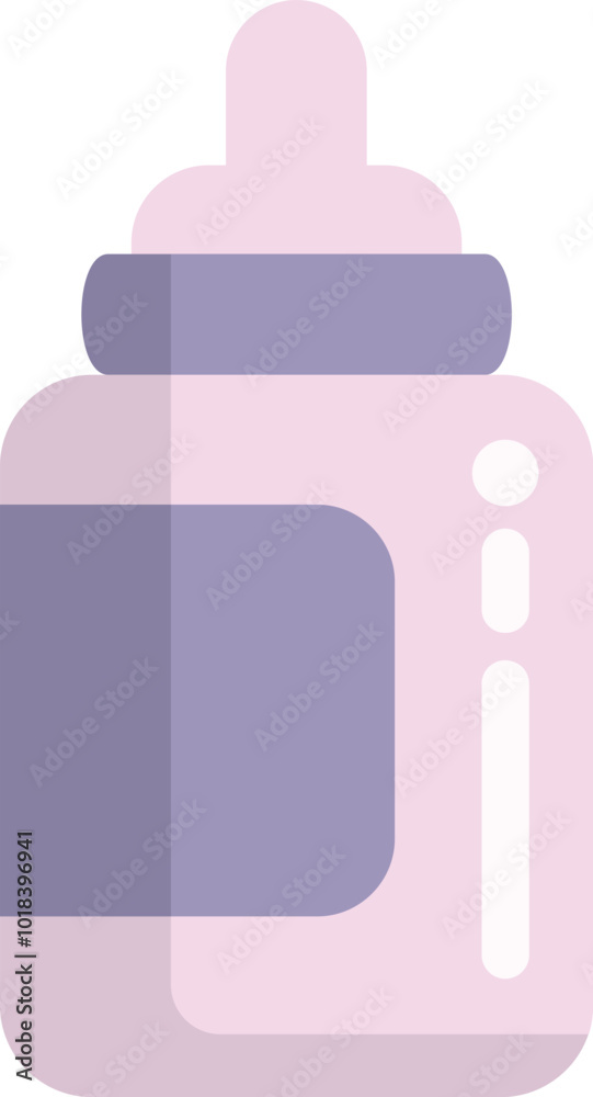 Simple and colorful illustration of a baby bottle, conveying essential nourishment for infants and toddlers Simple and colorful illustration of a baby bottle, conveying essential nourishment for infants and toddlers