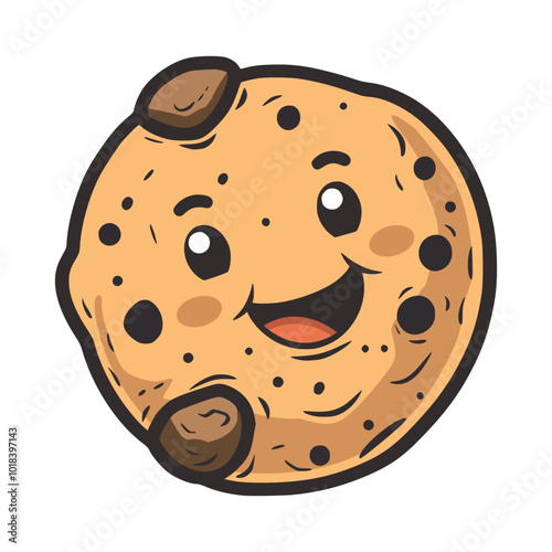 choco chips cute cartoon character snack vector illustration template design